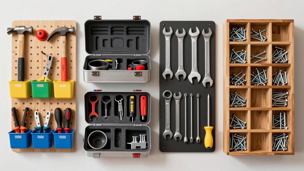 variety of organized storage options