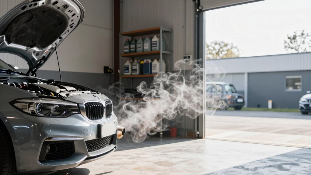 vehicle fumes and chemicals