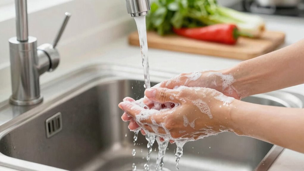 wash scrub rinse dry