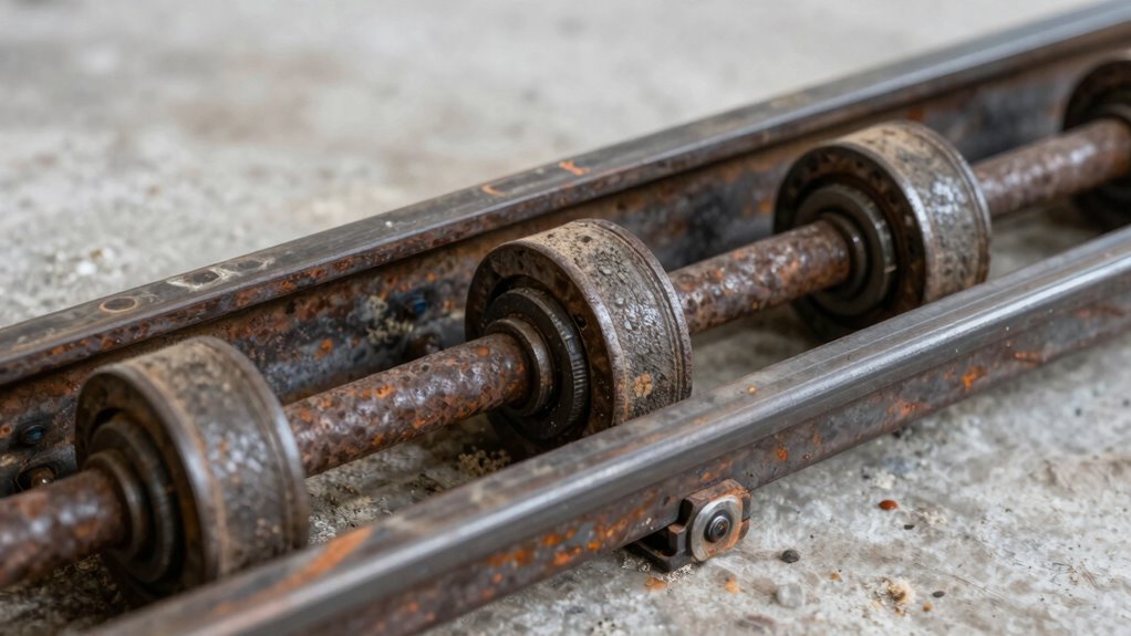 worn rollers cause grinding