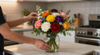 Skip Vases — This Stunning DIY Floral Arrangement Uses a Lamp