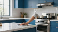 They Transformed Their Dated Kitchen Into A Chic, Blue Cabinet Oasis