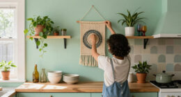 A Renter-Friendly Redo Took A Mint Green Kitchen From Dated To Boho