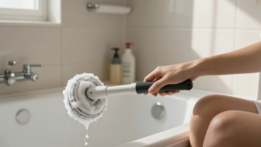 I Have A Leg Injury, And This Extendable Spin Scrubber Has Been A Lifesaver