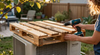 Ditch Store Bought: DIYer Uses Old Wood Pallets To Cover Up An Unsightly AC Unit