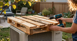Ditch Store Bought: DIYer Uses Old Wood Pallets To Cover Up An Unsightly AC Unit